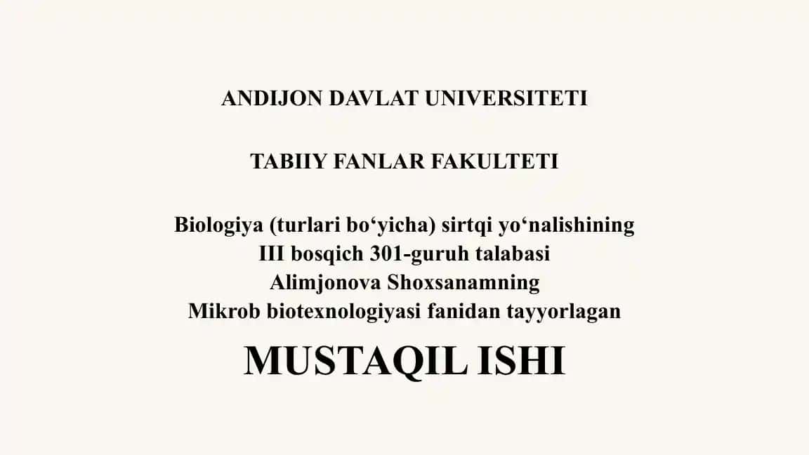Biologik faol moddalarni sintez qiluvchi mikroorganizmlar: ajratish usullari