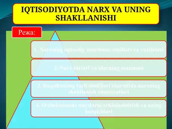 IQTISODIYOTDA NARX VA UNING SHAKLLANISHI