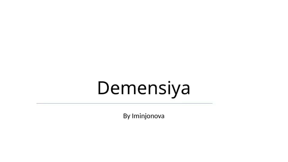 Demensiya