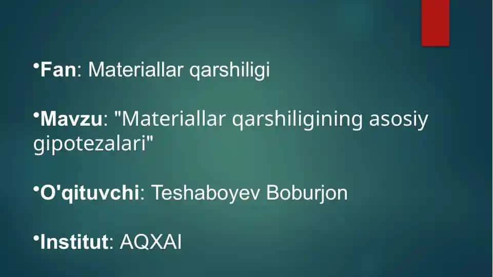 Materiallar qarshiligi