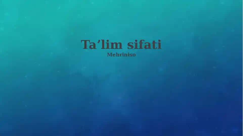 Ta'lim sifati