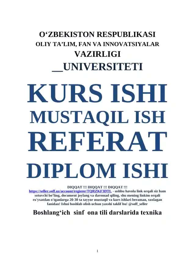 Boshlang‘ich sinf ona tili darslarida texnika vositalaridan foydalanish