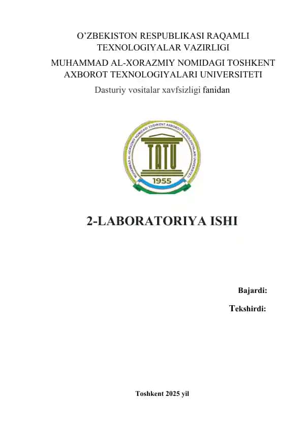 OWASP ZAP dasturi yordamida tizimni xavfsizlikka testlash.