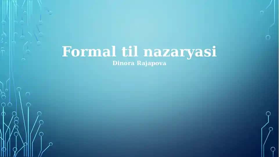 Avtomatlar Nazariyasi