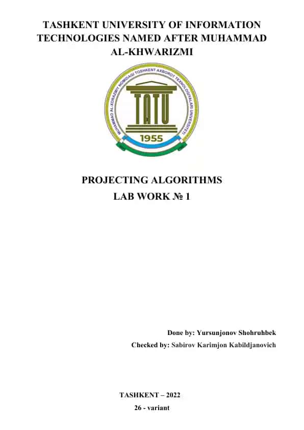 Algorithms Projecting Lab Work