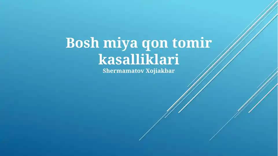 Bosh miya qon tomir kasalliklari