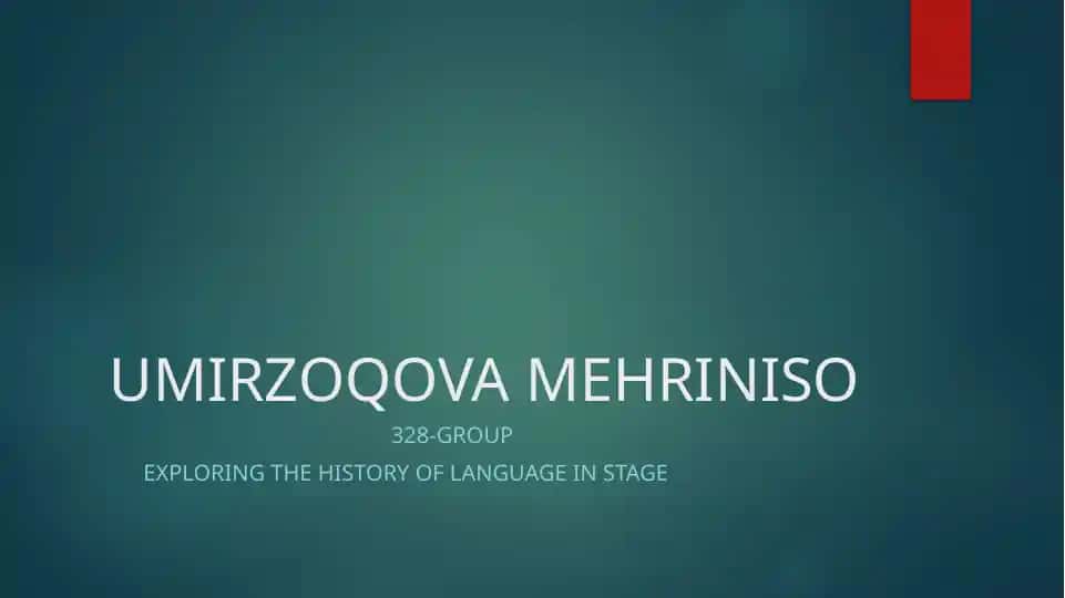 Exploring the History of Language in Stage