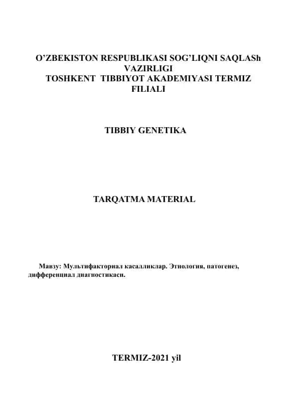 Tibbiy Genetika
