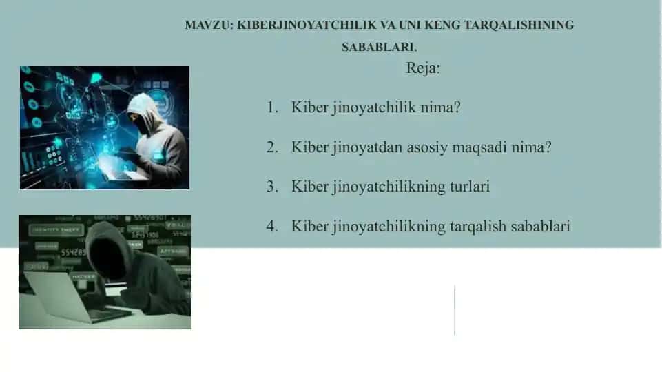Kiberjinoyatchilik va uni keng tarqalishining sabablari