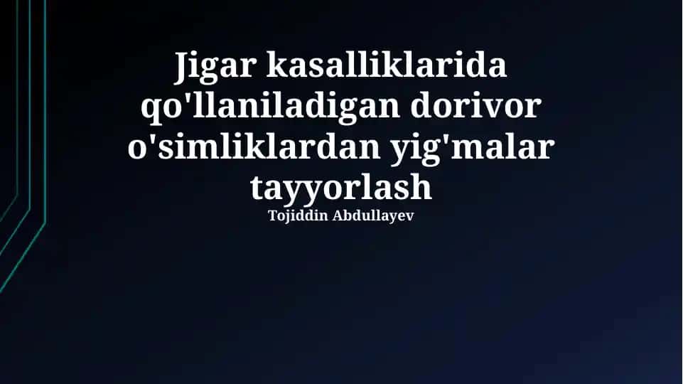 O'simlik dorilari tayyorlash