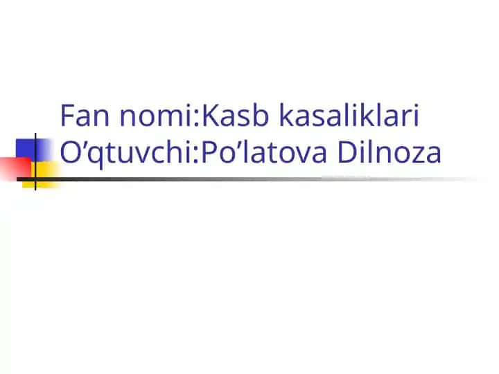 Kasb kasaliklari