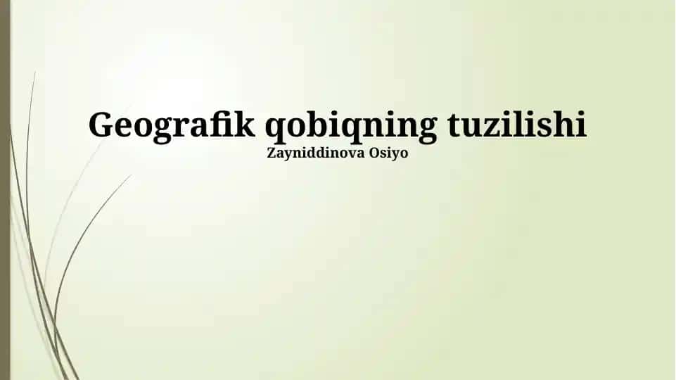 Geografik qobiqning tuzilishi