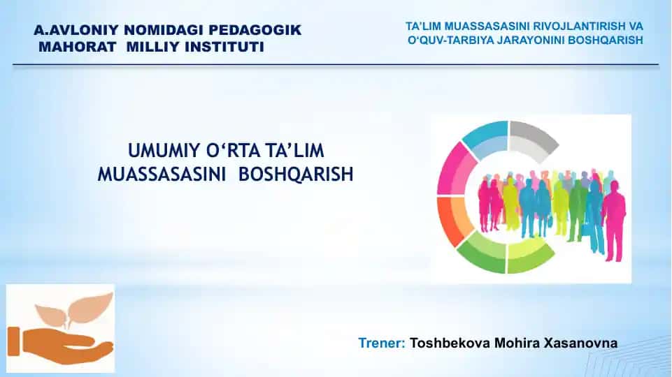 Umumiy o‘rta ta’lim muassasasini boshqarish