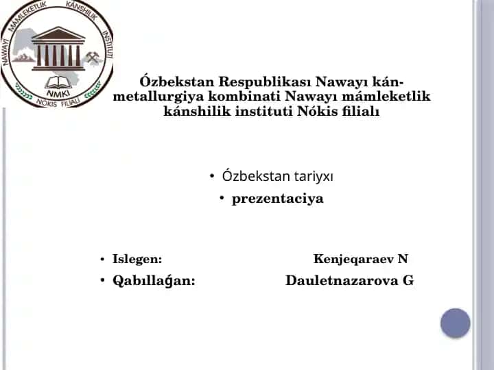Ózbekstan Tariyxi Presentatsiyasi