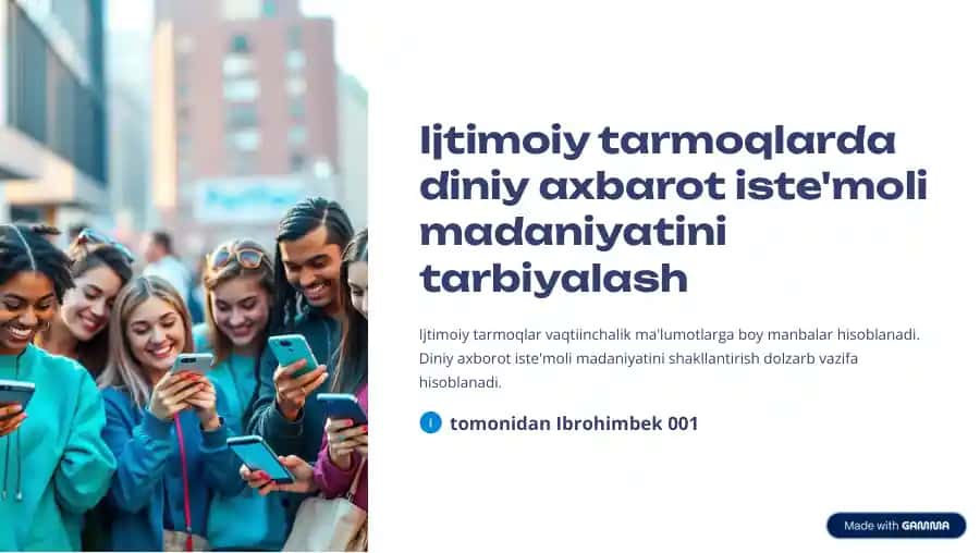 Ijtimoiy tarmoqlarda diniy axbarot iste'moli madaniyatini tarbiyalash