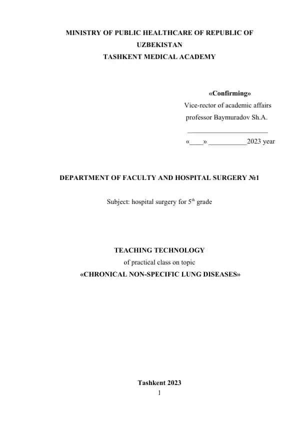 Teaching Technology Manual on Chronic Non-specific Lung Diseases