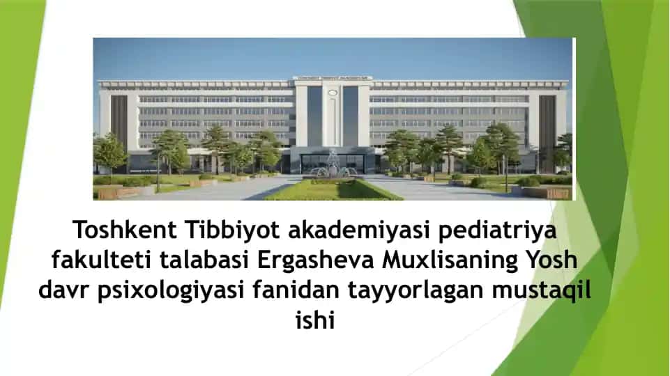 Maktabgacha yosh davri psixologiyasi
