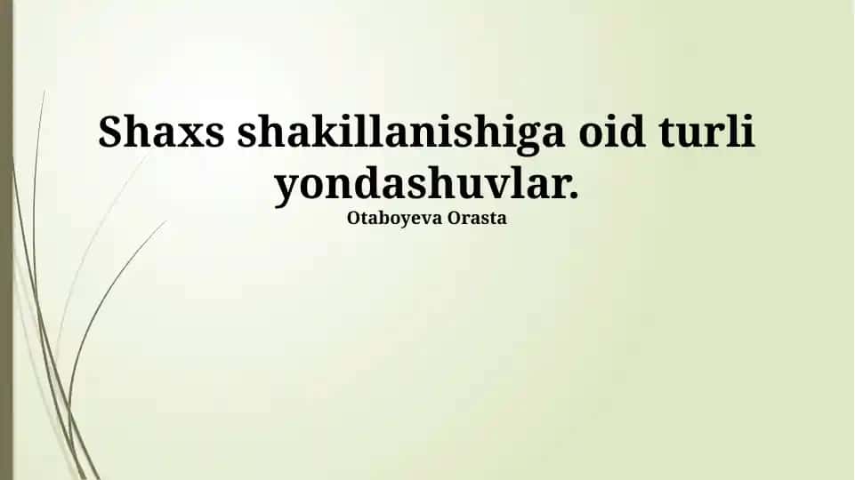 Xarakter shakllanishining psixodinamik yondashuvi