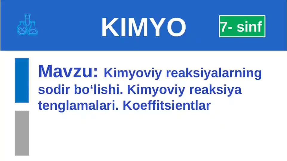 Kimyoviy reaksiyalarning sodir bo‘lishi