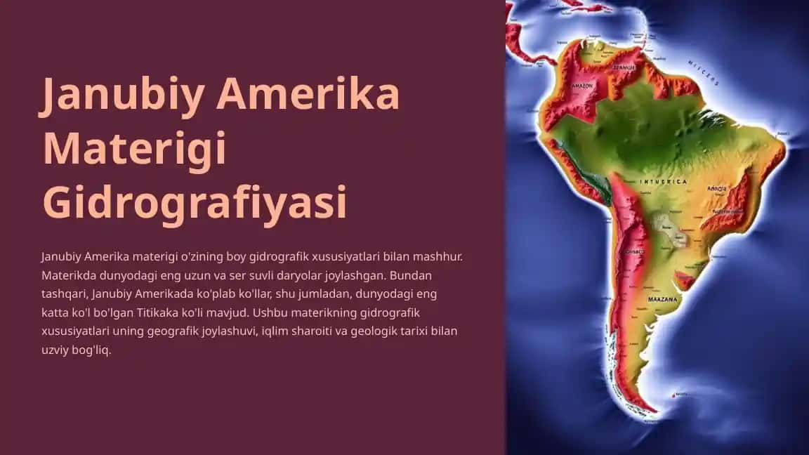 Janubiy Amerika Materigi Gidrografiyasi