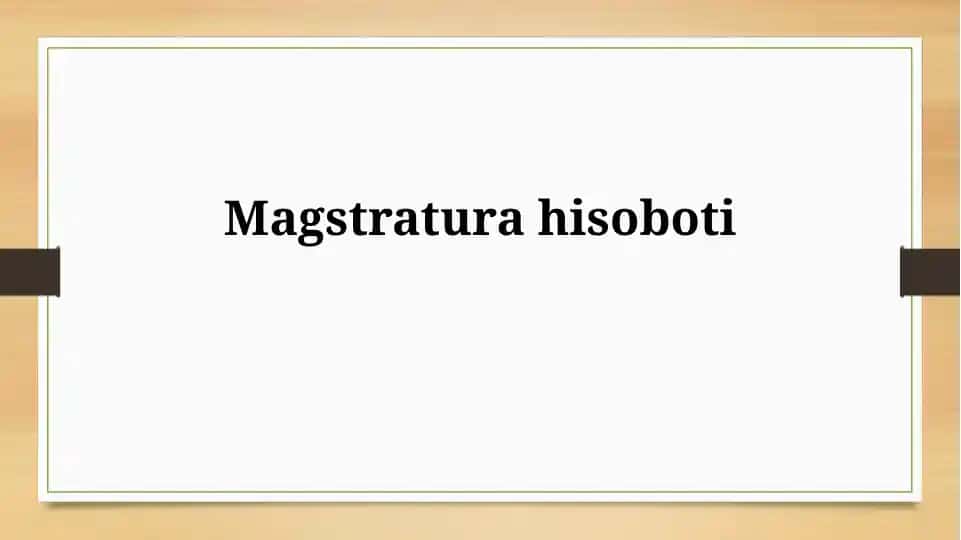 Magistratura hisoboti