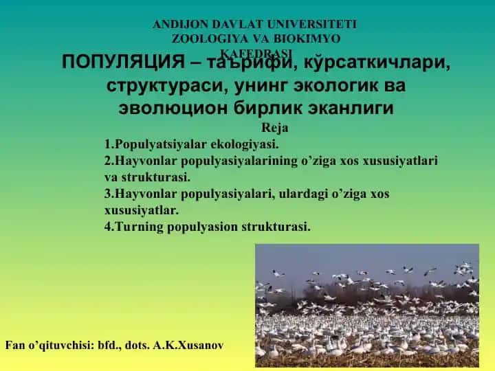 Populyatsiyalar ekologiyasi