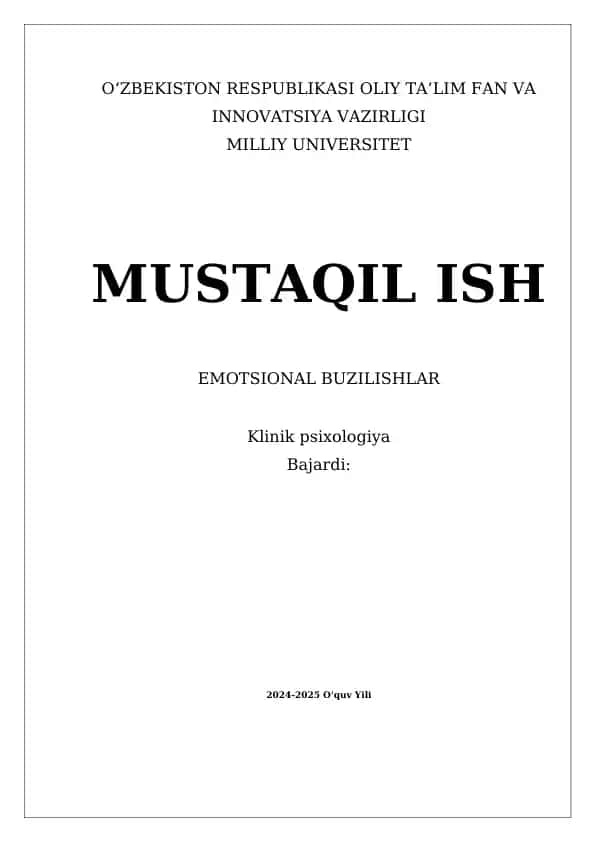 Emotsional buzilishlar