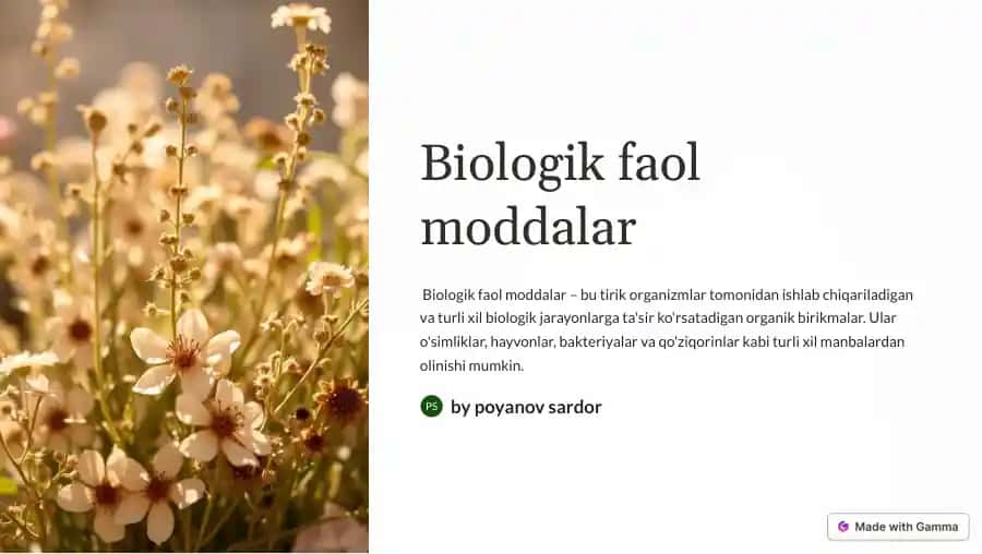 Biologik faol moddalar