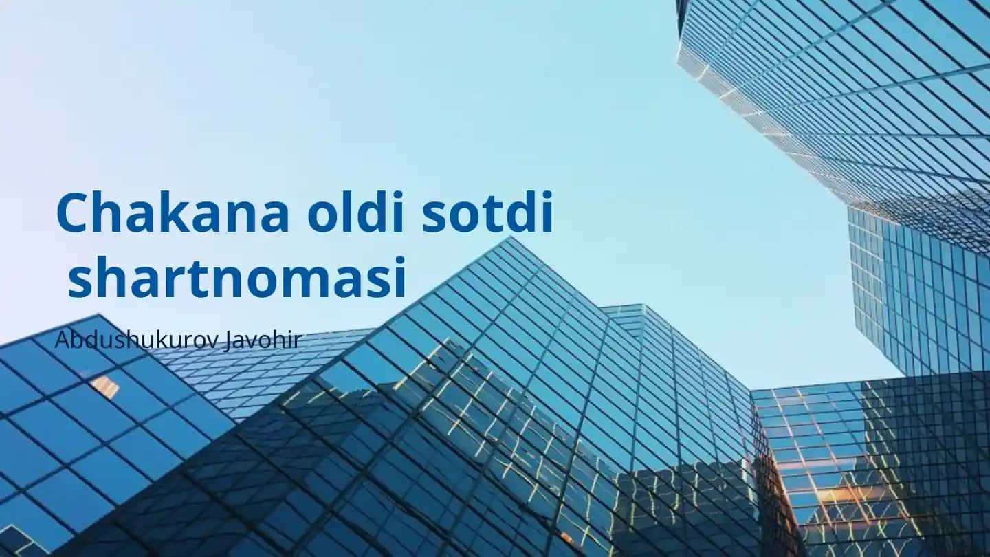 Chakana oldi sotdi shartnomasi