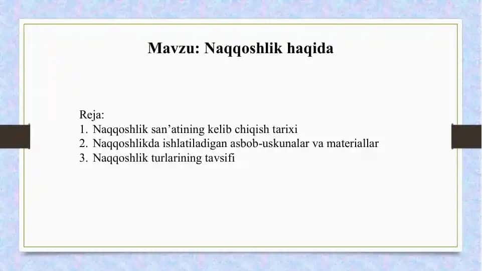 Naqqoshlik haqida taqdimot