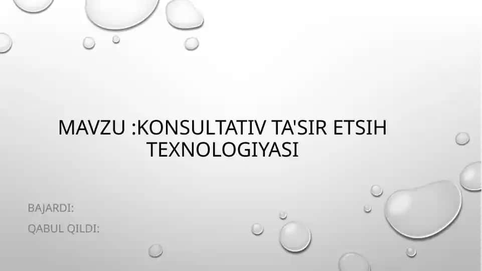Konsultativ Ta'sir Etish Texnologiyasi