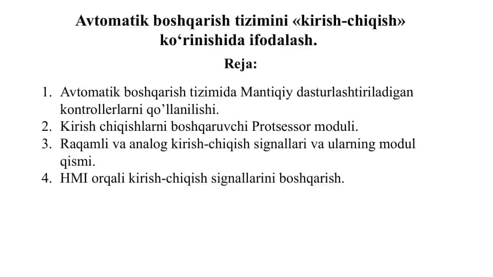 Avtomatik boshqarish tizimi