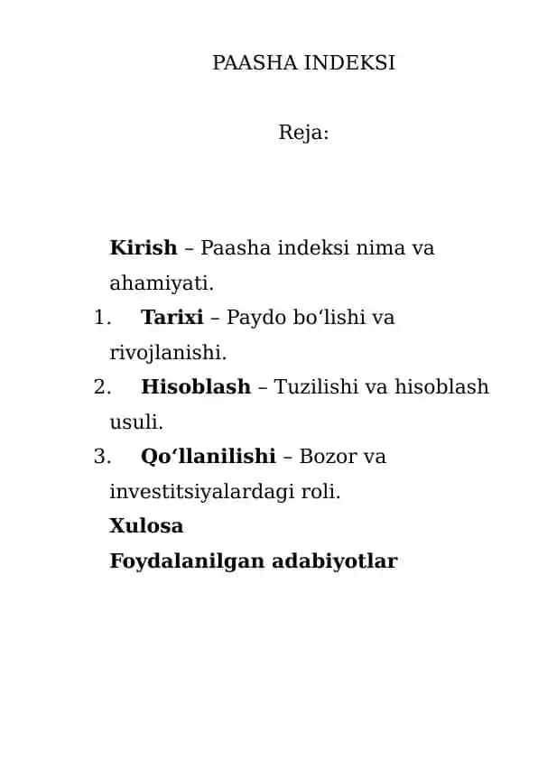 Paasha Indeksi