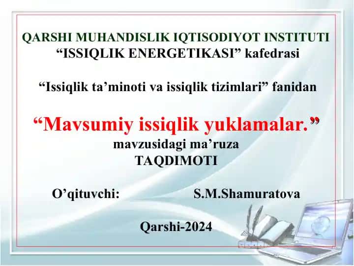 Mavsumiy issiqlik yuklamalar
