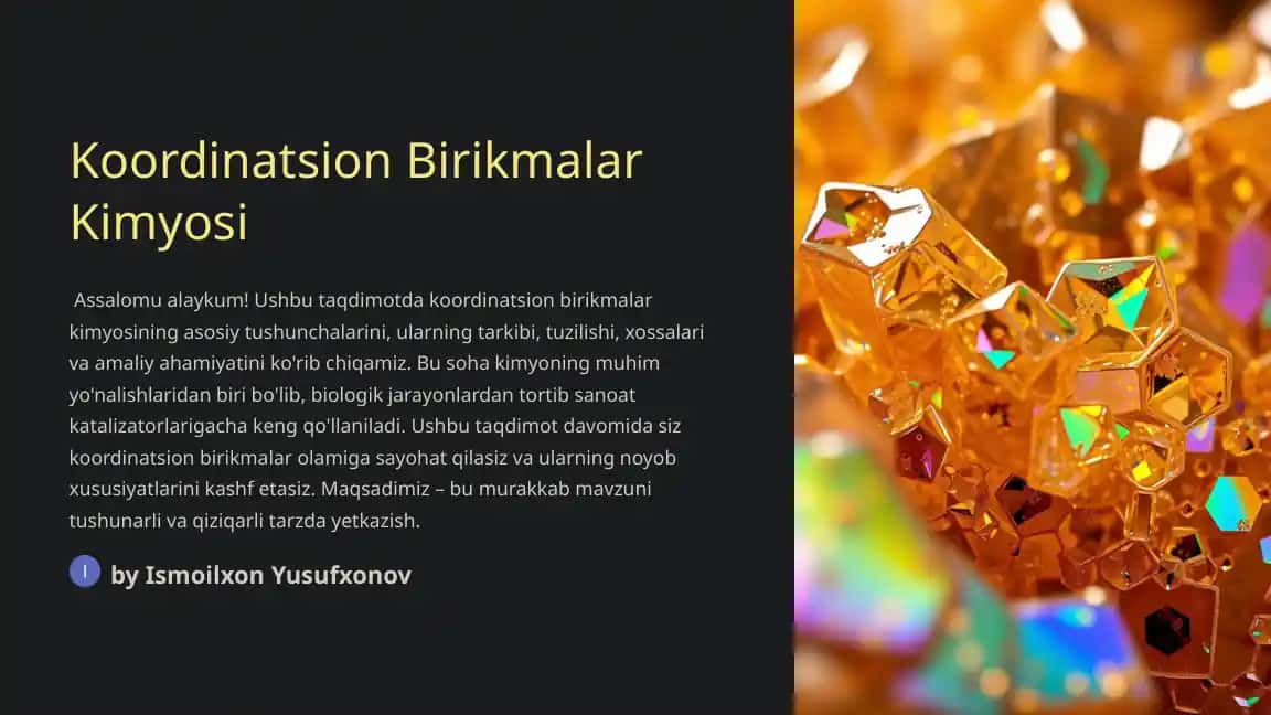 Koordinatsion Birikmalar Kimyosi