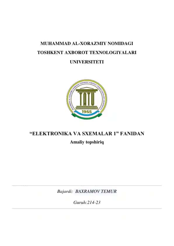 DIFFERENSIALLOVCHI ELEKTR ZANJIRLARNI TADQIQ ETISH