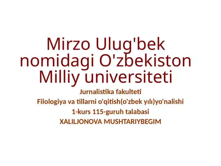 "Roman va uning turlari" mavzusidagi Prezentatsiya