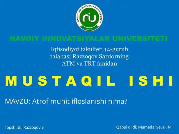 Atrof muhit ifloslanishi