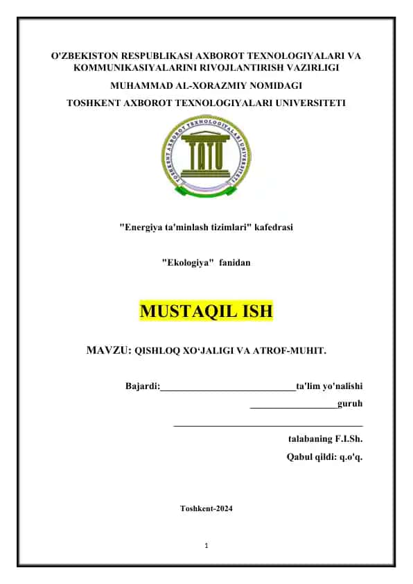 Qishloq xo‘jaligi va atrof-muhit