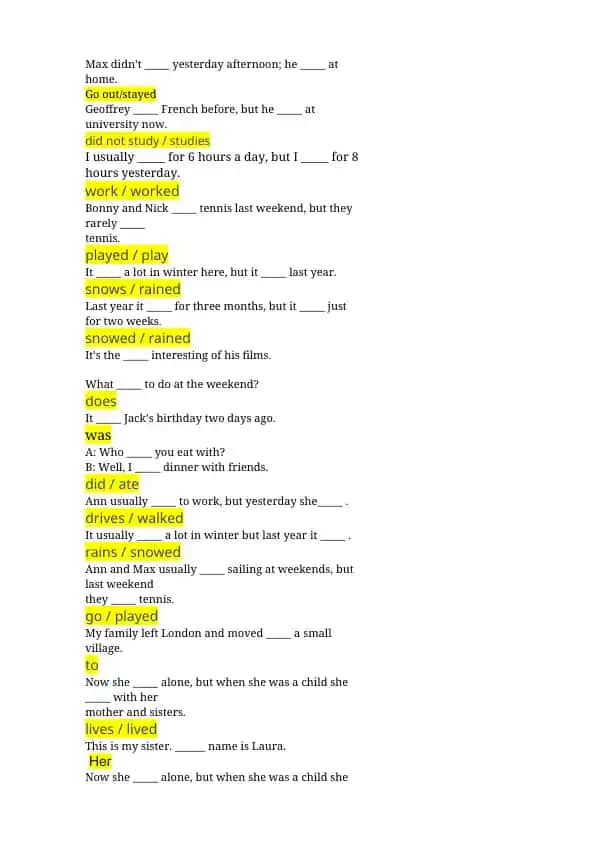 English Tense Practice