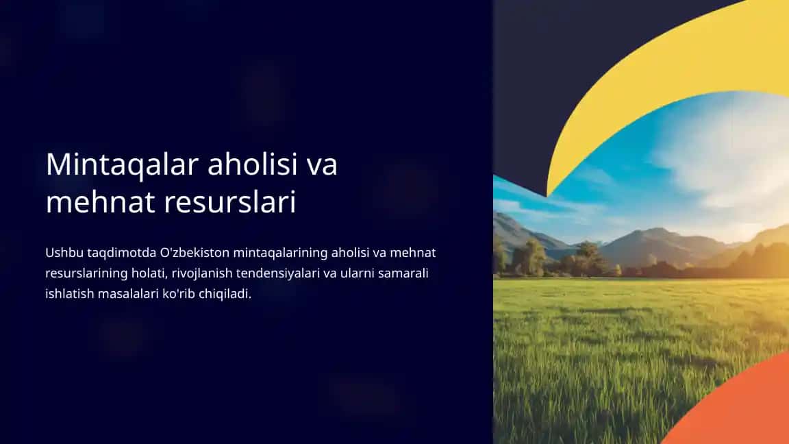 Mintaqalar aholisi va mehnat resurslari
