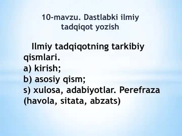 Ilmiy tadqiqotning tarkibiy qismlari