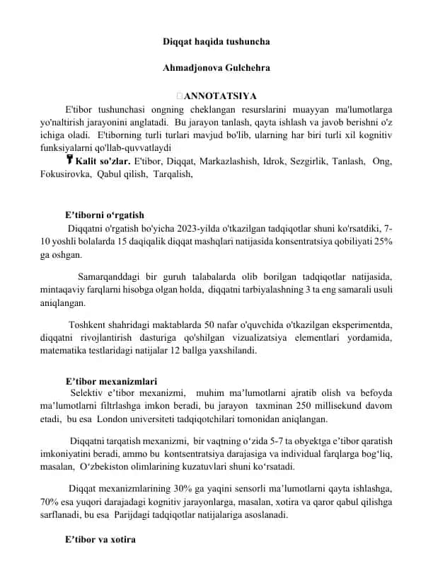 Eʼtiborni oʻrgatish