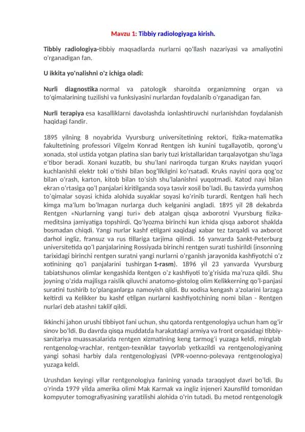 Tibbiy radiologiya