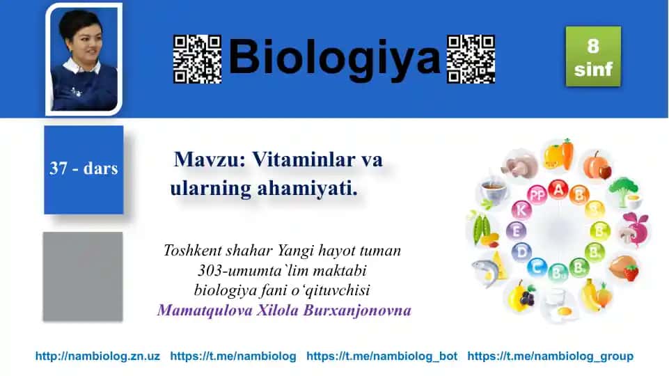 Vitaminlar va ularning ahamiyati