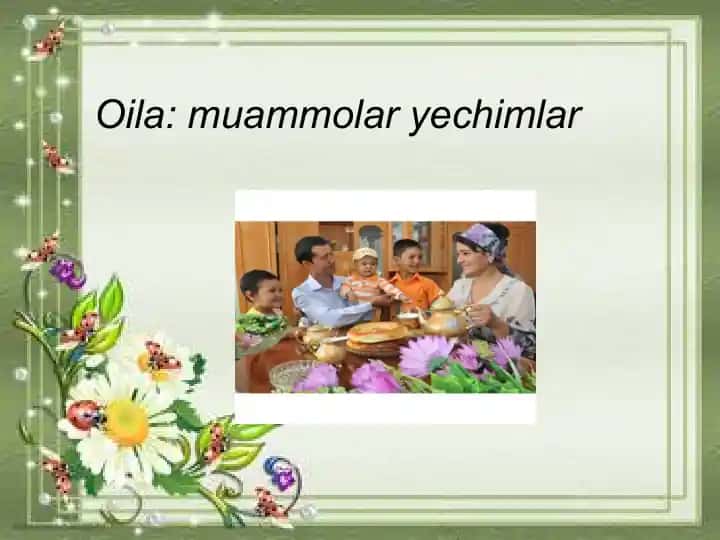 Oila muammolar yechimlar