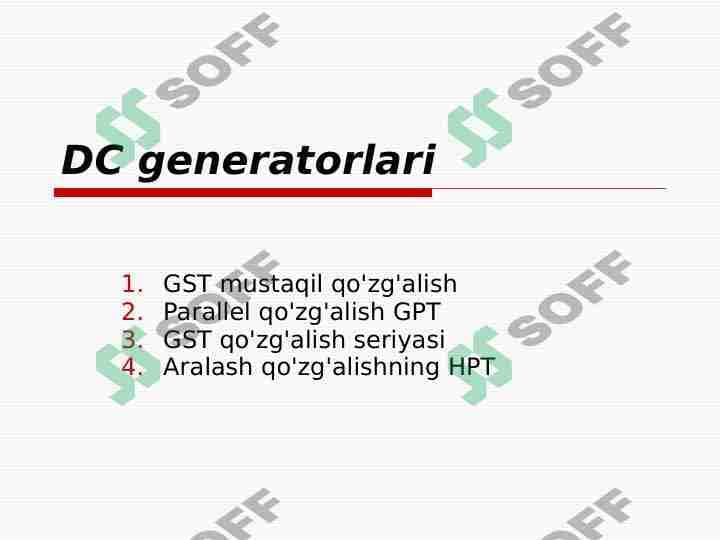 DC generatorlari