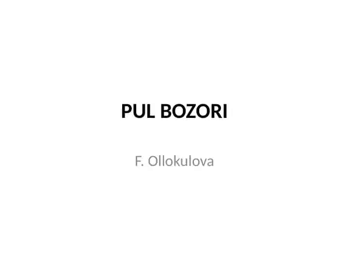 Pul Bozori