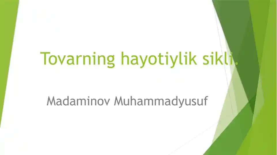 Tovarning hayotiylik sikli