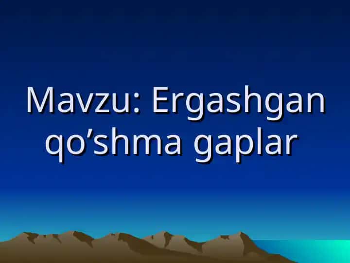 Ergashgan qo'shma gap